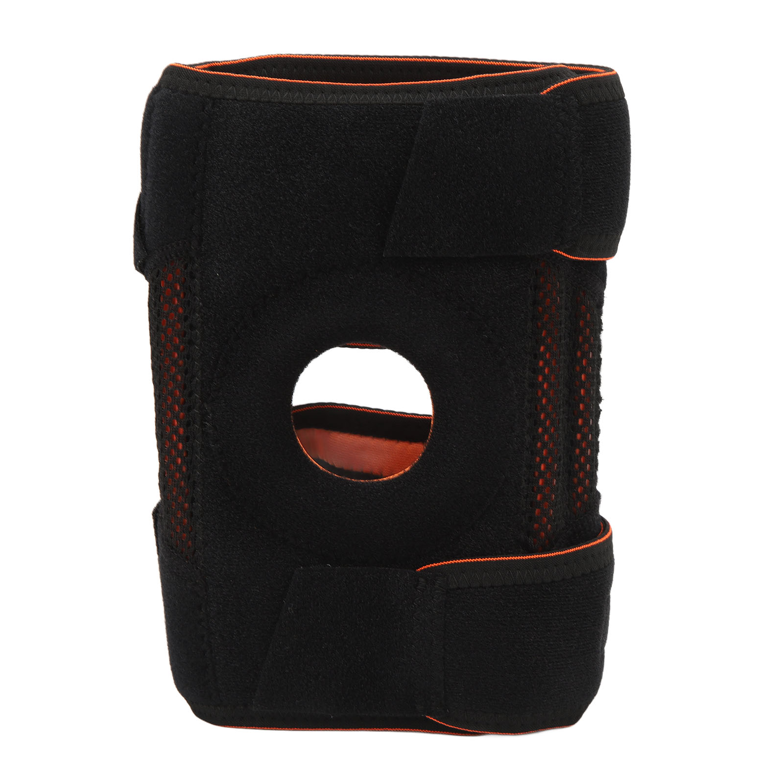Schwarze, Verstellbare Sport-kniebandage Für Damen Und Herren Mit Silikonfeder, Offene Hohlkonstruktion