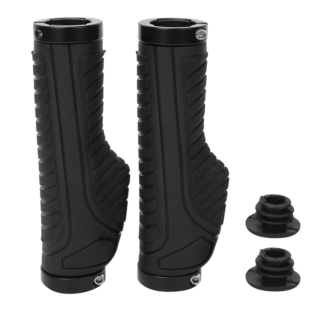 Paar Rutschfeste Fahrradgriffe Aus Gummi Für Mountainbikes, Schwarz