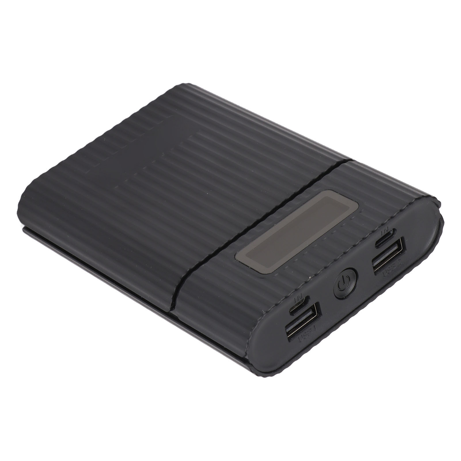 Batterieaufbewahrungsbox Für 4 X 18650-akkus Mit Led-anzeige Und Micro-usb-anschluss – Schwarz