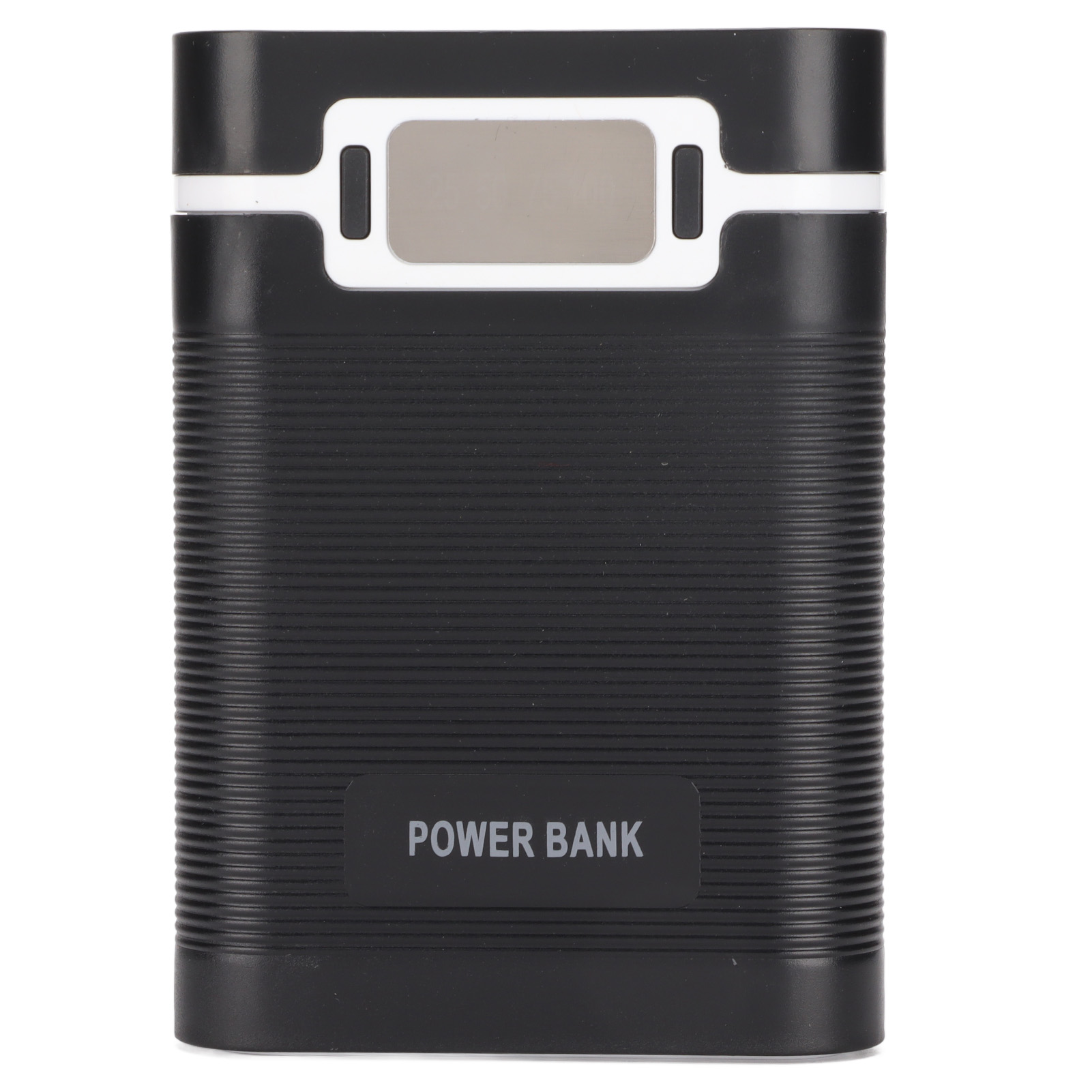 Selbstbau-powerbank-ladegerät Für 4 X 18650-akkus Mit Lcd-bildschirm Und Zwei Micro-usb-ladeanschlüssen – Schwarz