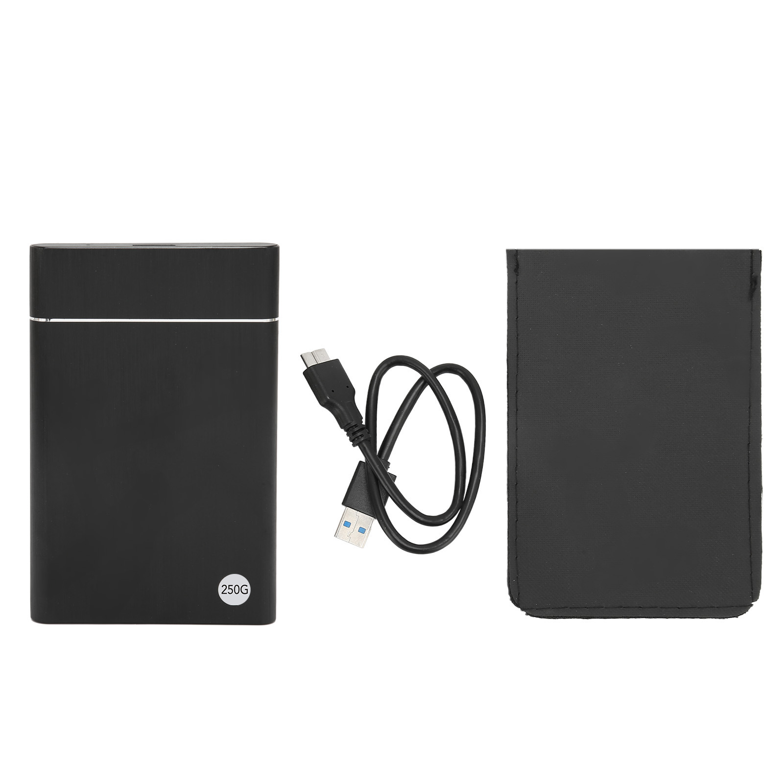 Ultradünne, Tragbare Externe 2,5-zoll-festplatte Mit 250 Gb Speicherkapazität Und Usb 3.0-anschluss (bis Zu 5 Gbit/s) Für Pc Und Laptop, Schwarz