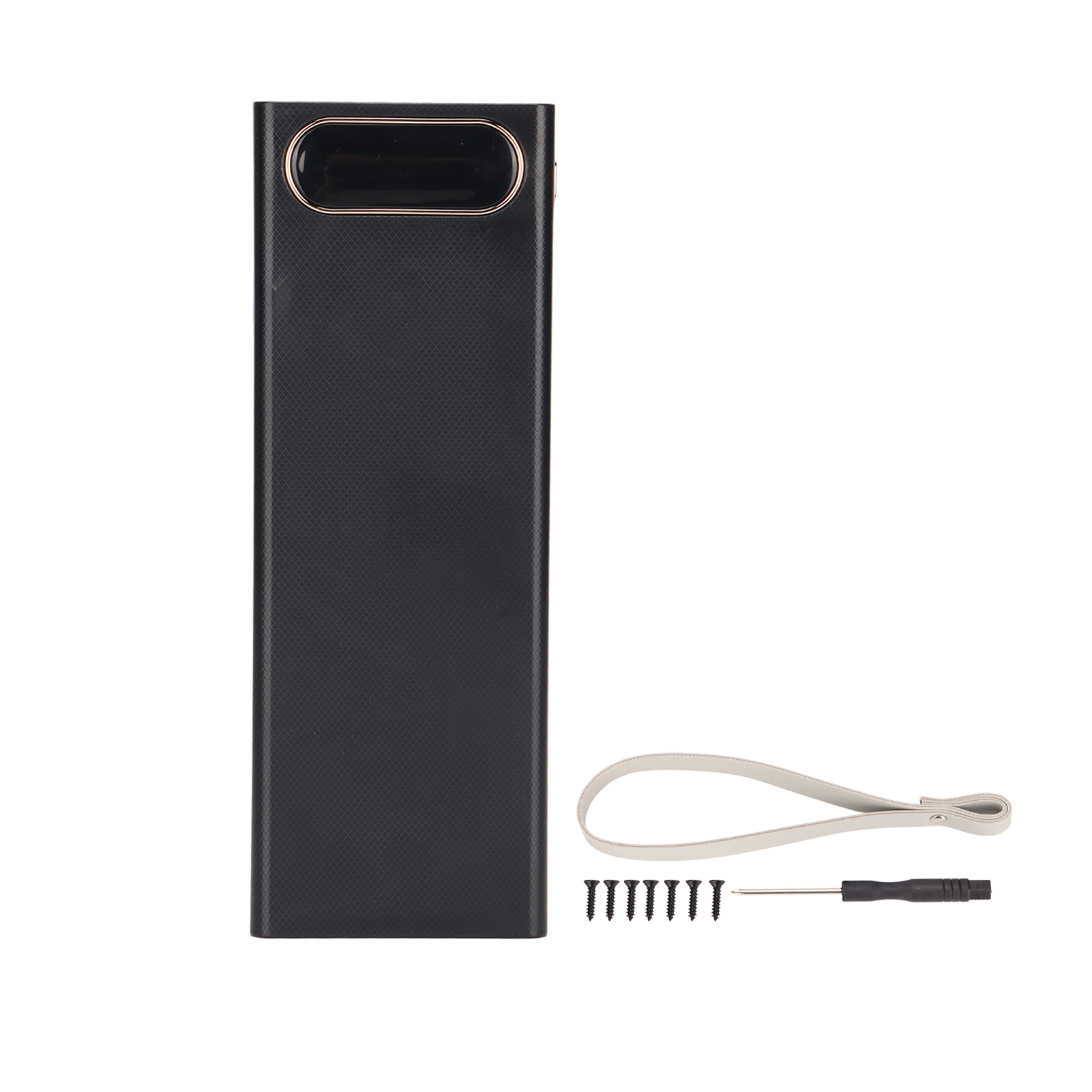 L20 18650 Akkuhalter – Tragbares 10-w-powerbank-gehäuse Mit Lcd-display Für 20 Akkus – Schwarzes Diy-ladegerät