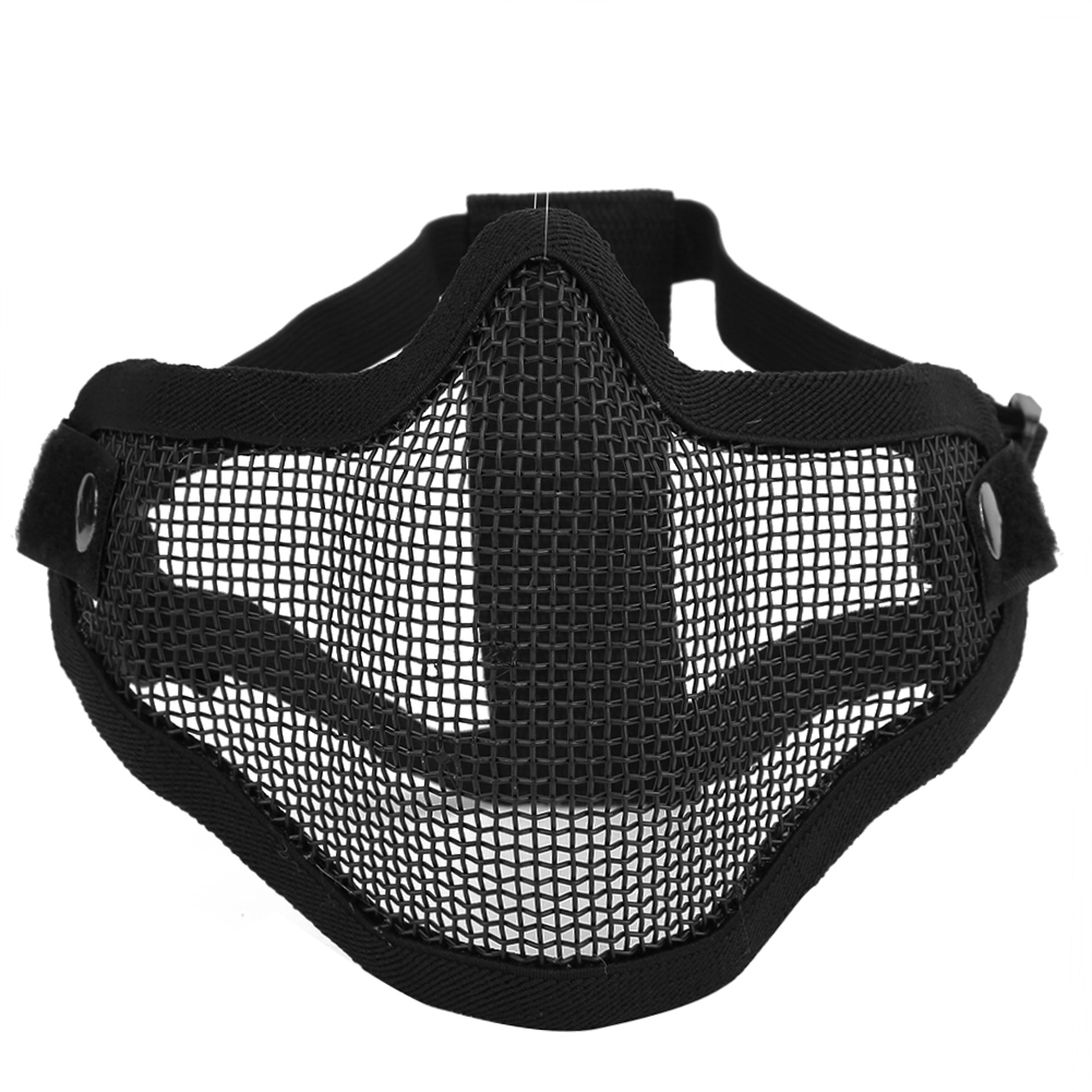Taktische Schutzmaske Aus Metallgewebe, Teilabdeckung, Einfarbige Schutzfolie Zur Aufstandsbekämpfung (schwarz)