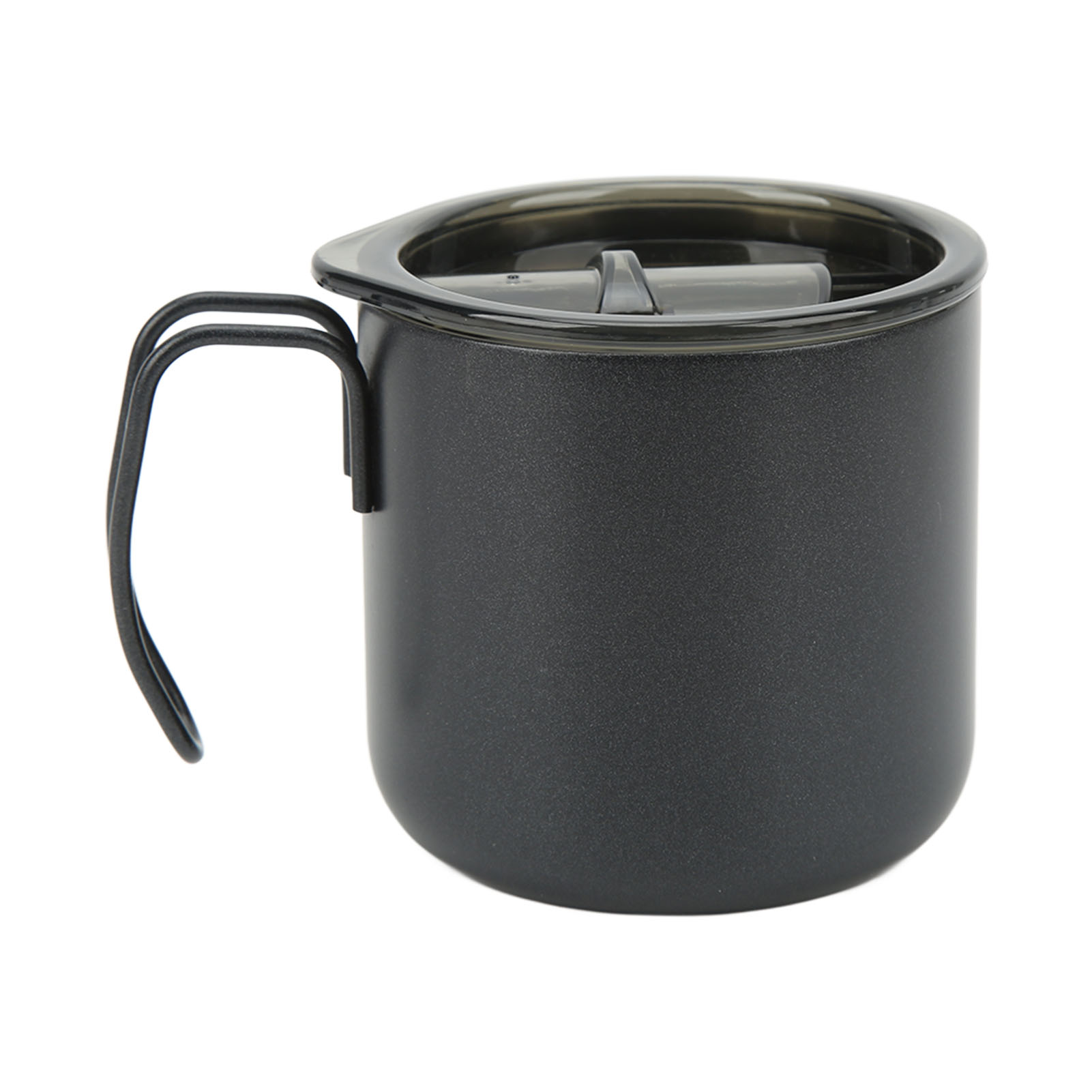 350 Ml Edelstahl-isolierbecher, Doppelwandiger Becher Für Kaffee Und Milch, Ideal Zum Campen, Mit Griff, Farbe: Schwarz.