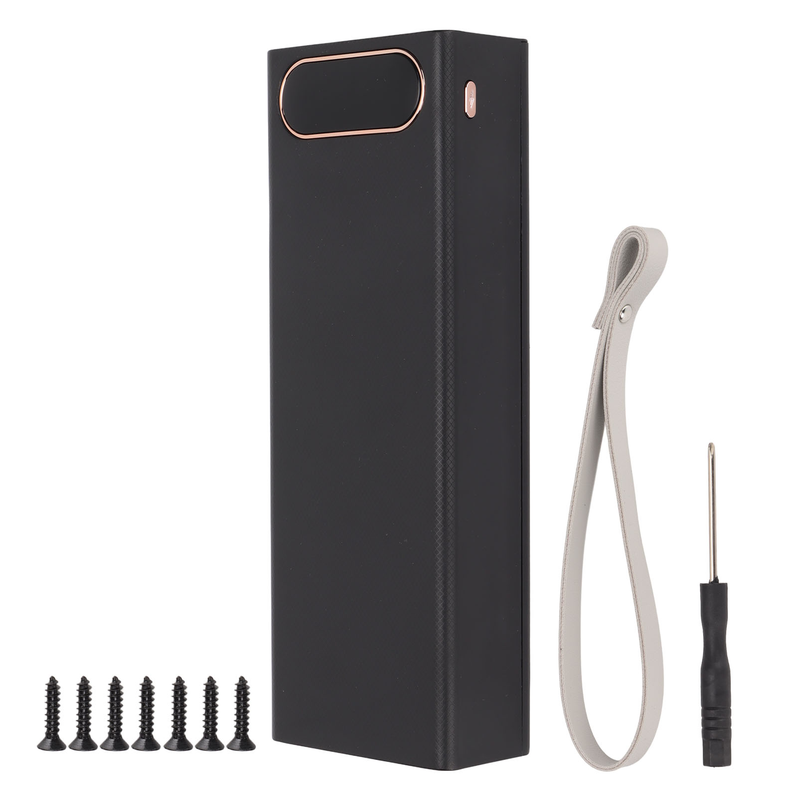 Abnehmbares Gehäuse Für 22,5-w-schnelllade-powerbank Mit Lcd-bildschirm – Gehäuse Für 20 X 18650-akkus – Schwarz