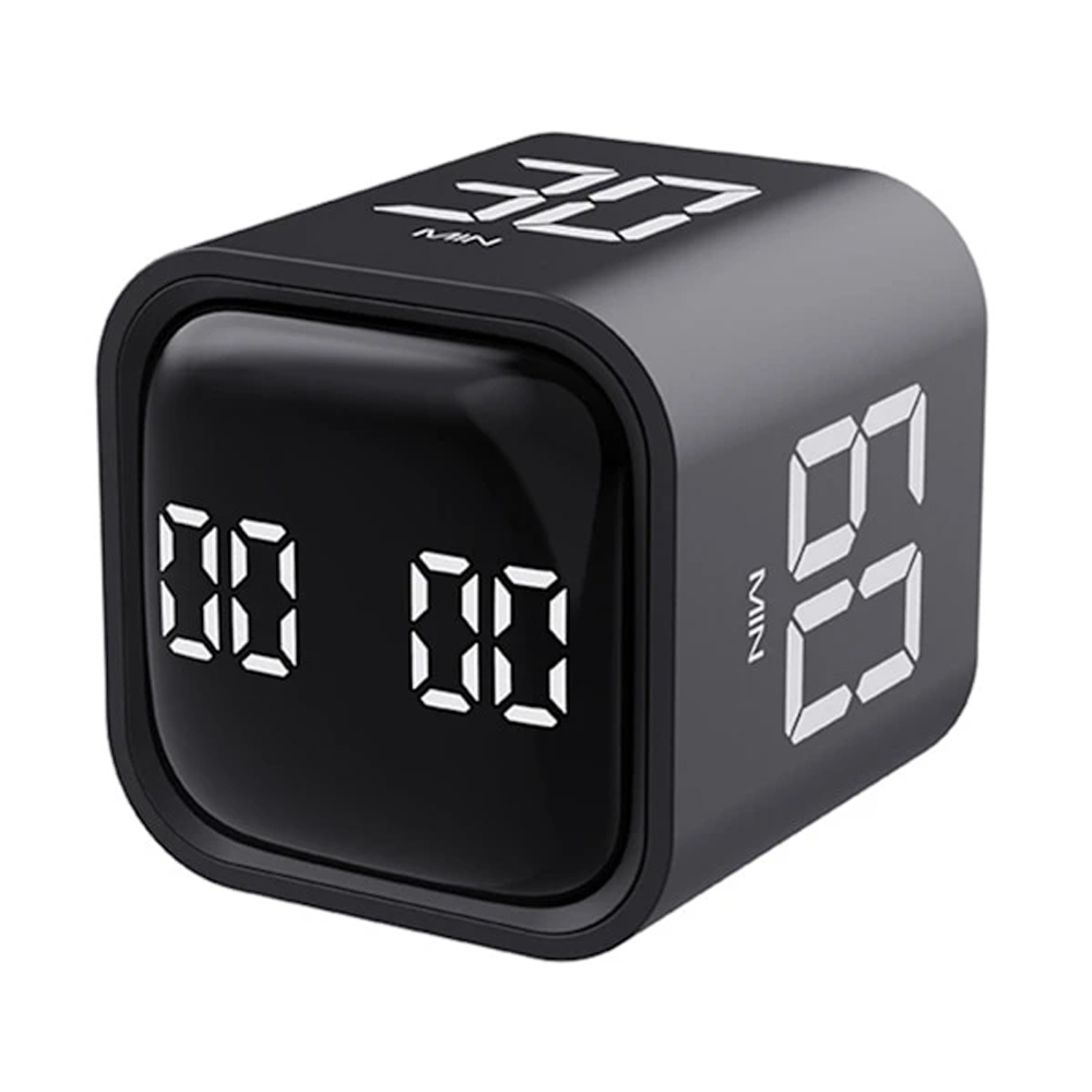 Multifunktionaler Würfeltimer Mit Schwerkraftsensor, Ausklappbarem Led-display, 4 Voreingestellten Zeiten Und Countdown-timer – Schwarz