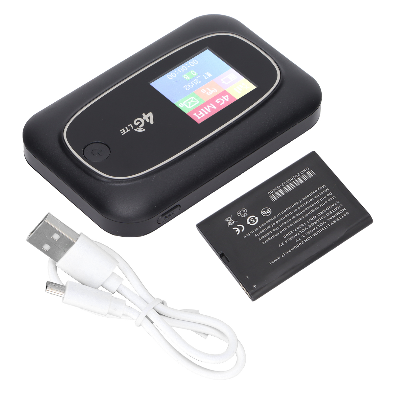 Tragbarer 4g-wlan-router Mit Led-display, Sim-kartensteckplatz Für Smartphones Und Laptops, Schwarz