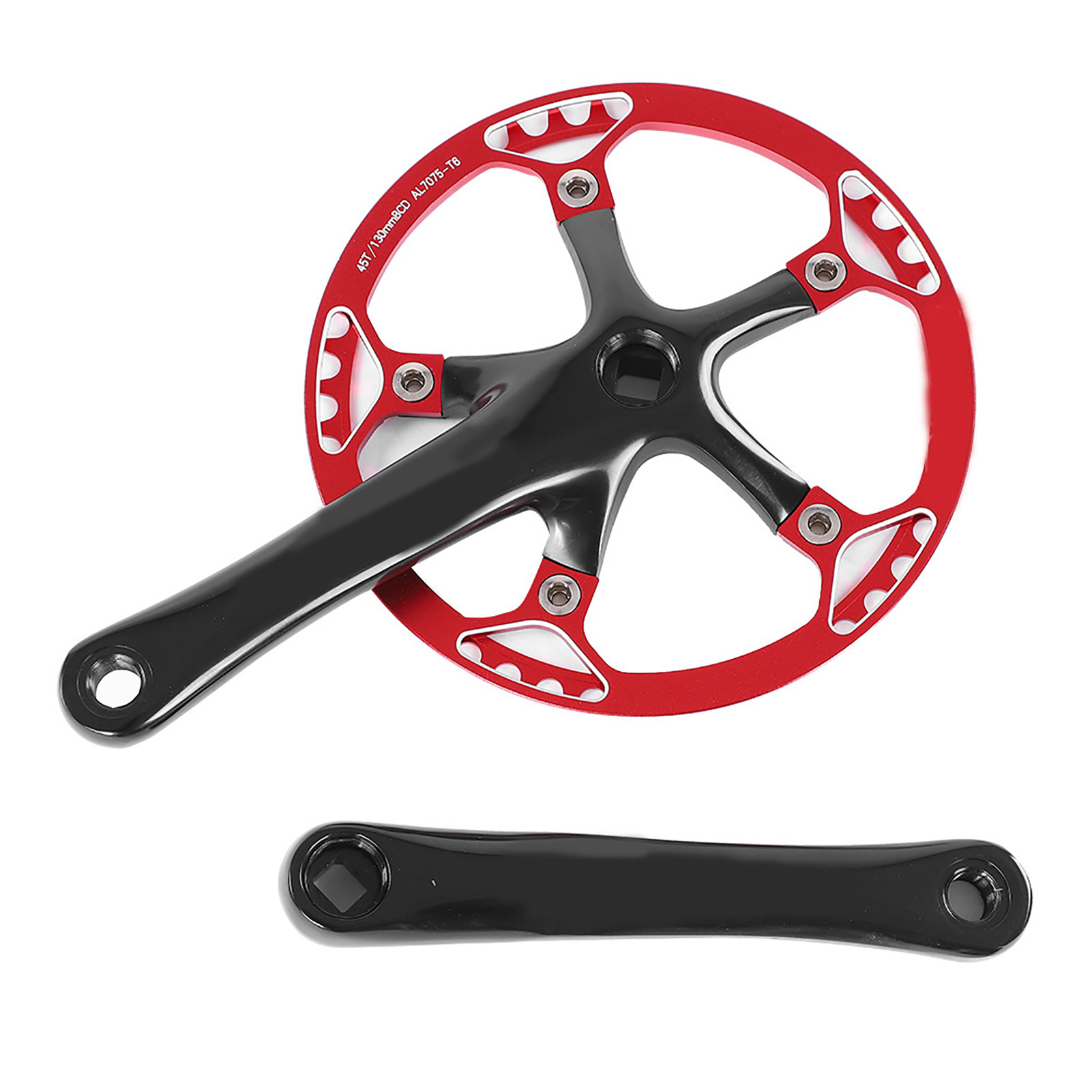 Meijun 170-mm-kettenblattset Für Fahrräder, 45t 47t, Schwarz-rotes Kettenblatt