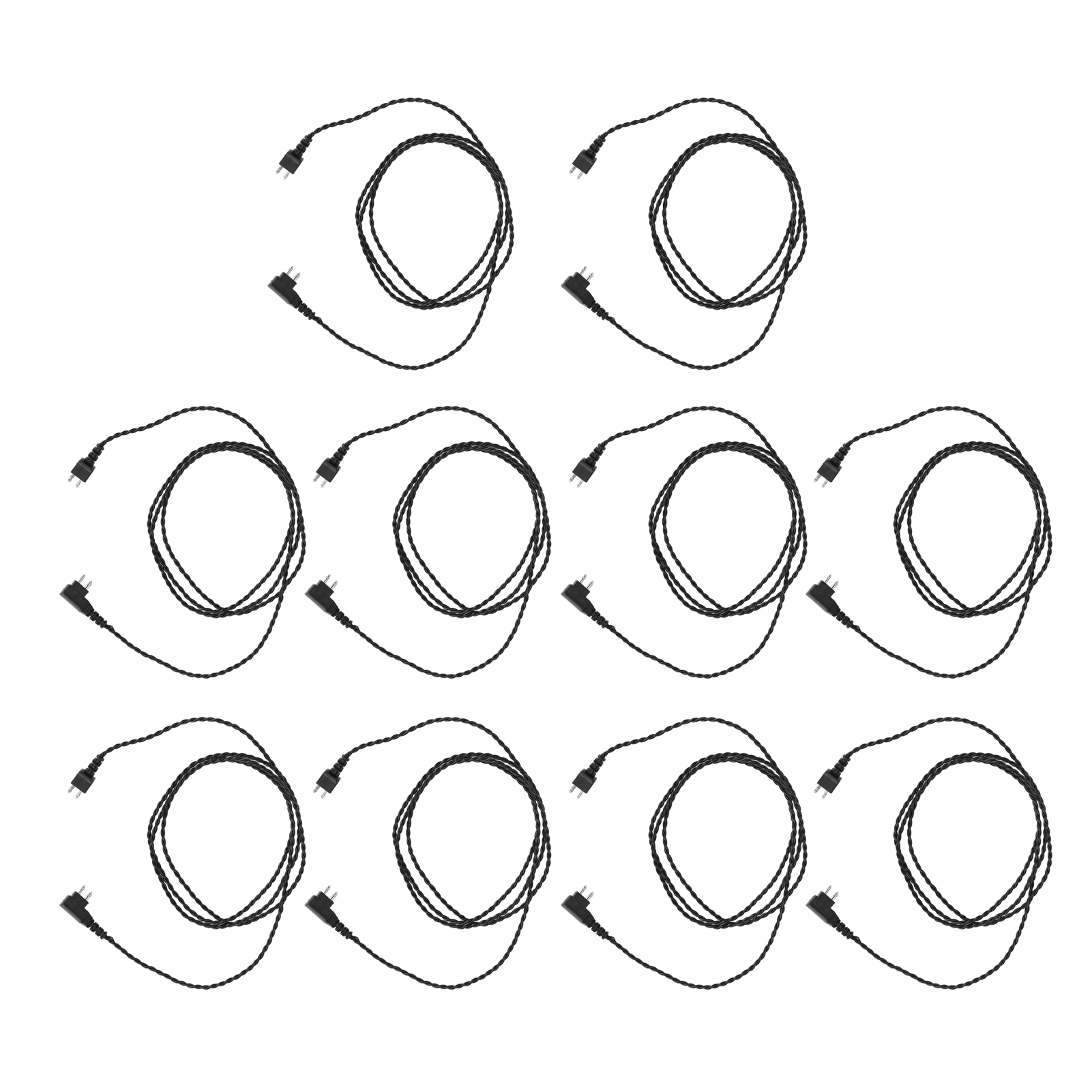 10-teiliges 2-poliges Bw-hörgeräte-empfängerkabel, Hitzebeständig, Optimale Schallübertragung, Schallverstärker, Schwarz