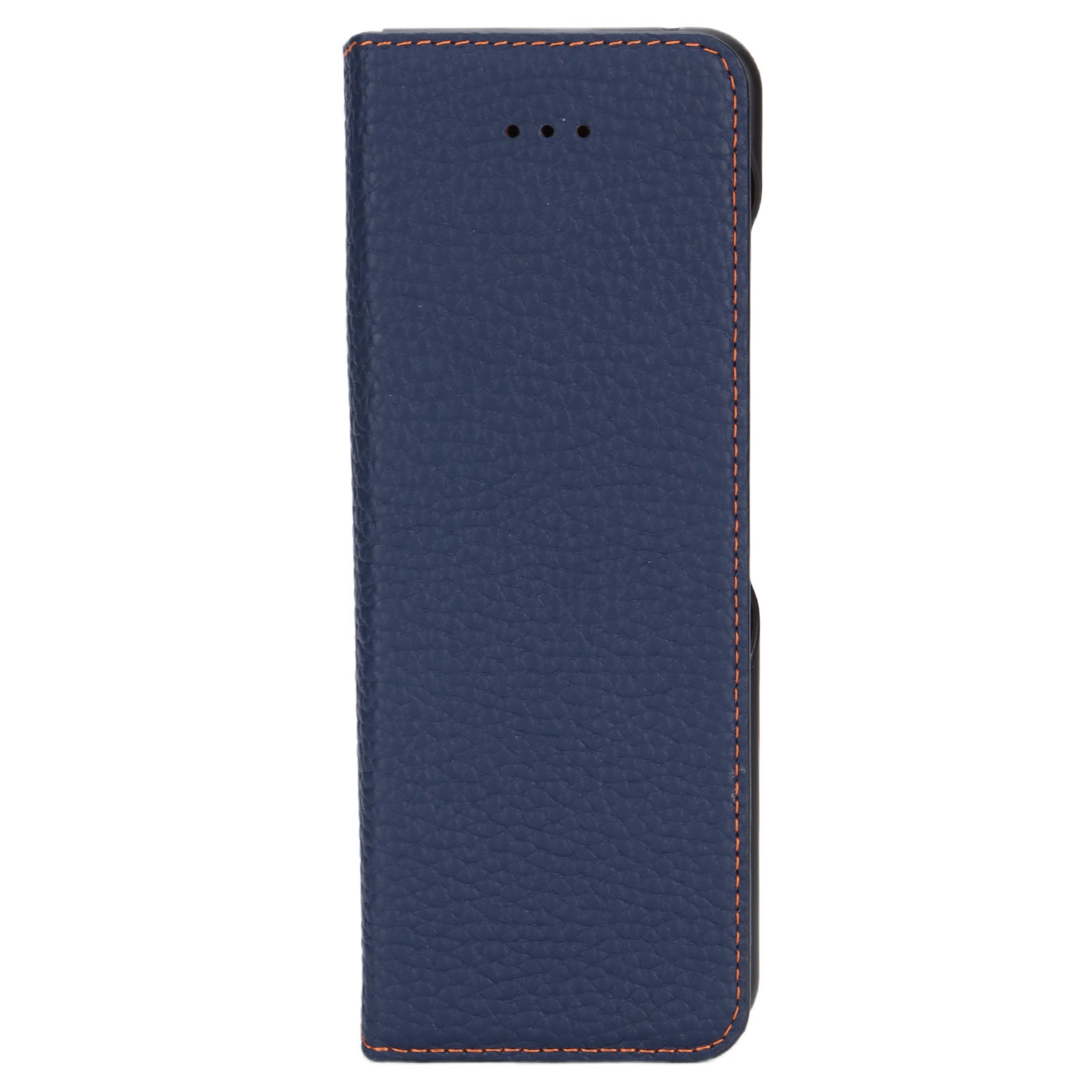 Elegante 360°-schutzhülle Aus Leder Mit Genarbter Textur Für Samsung – Dunkelblau