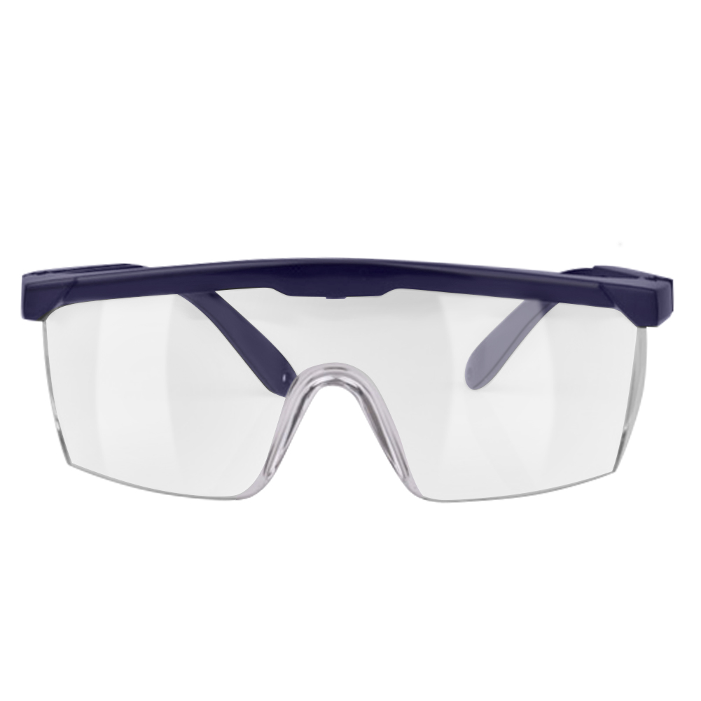Antibeschlag-, Staubabweisende Und Wasserdichte Schutzbrille Mit Klaren Gläsern – Dunkelblaues Modell Für Brillenträger