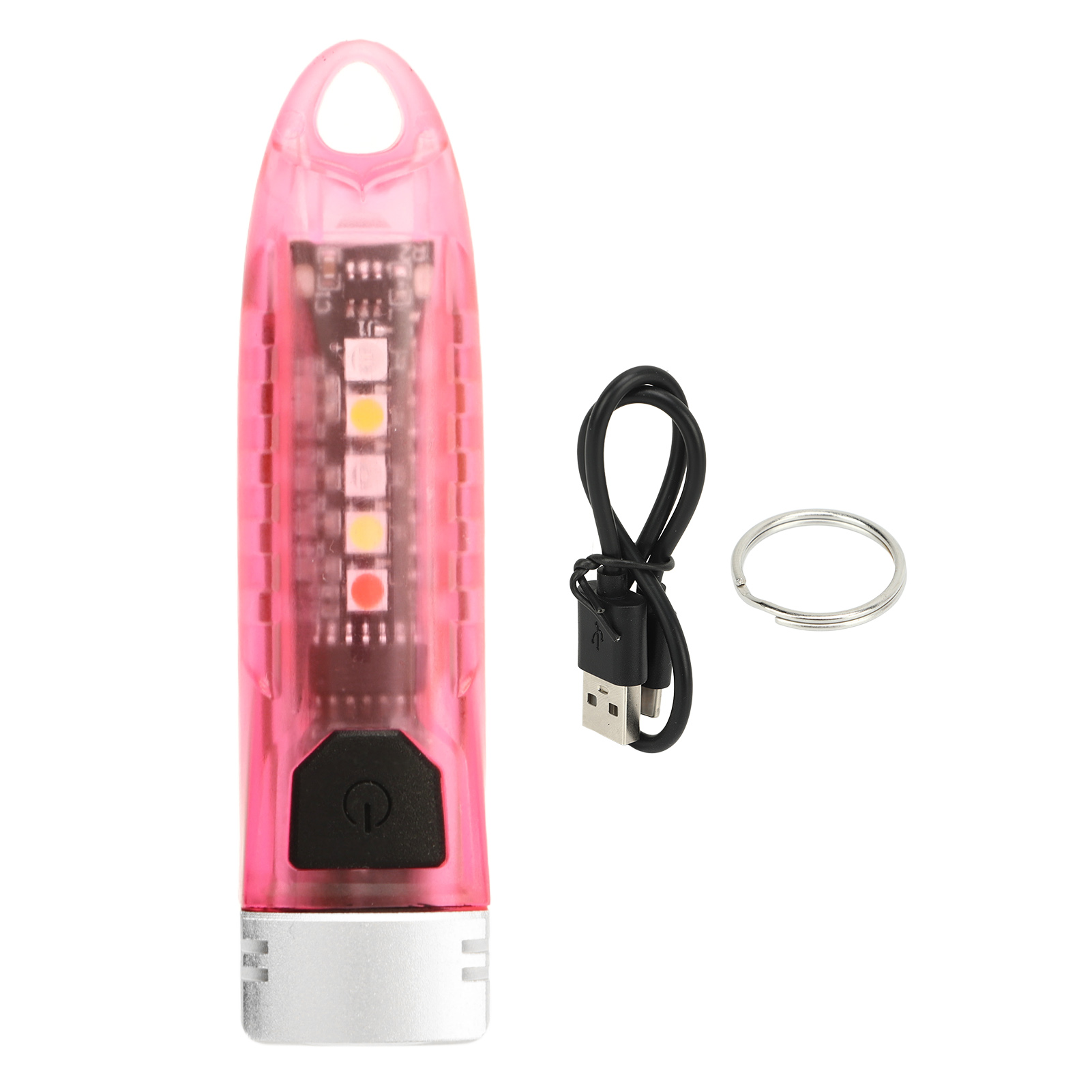 Mini-led-taschenlampe, Wiederaufladbar, Typ-c, 400 Lm, Ipx6, Pink, Transparent, Für Den Außenbereich