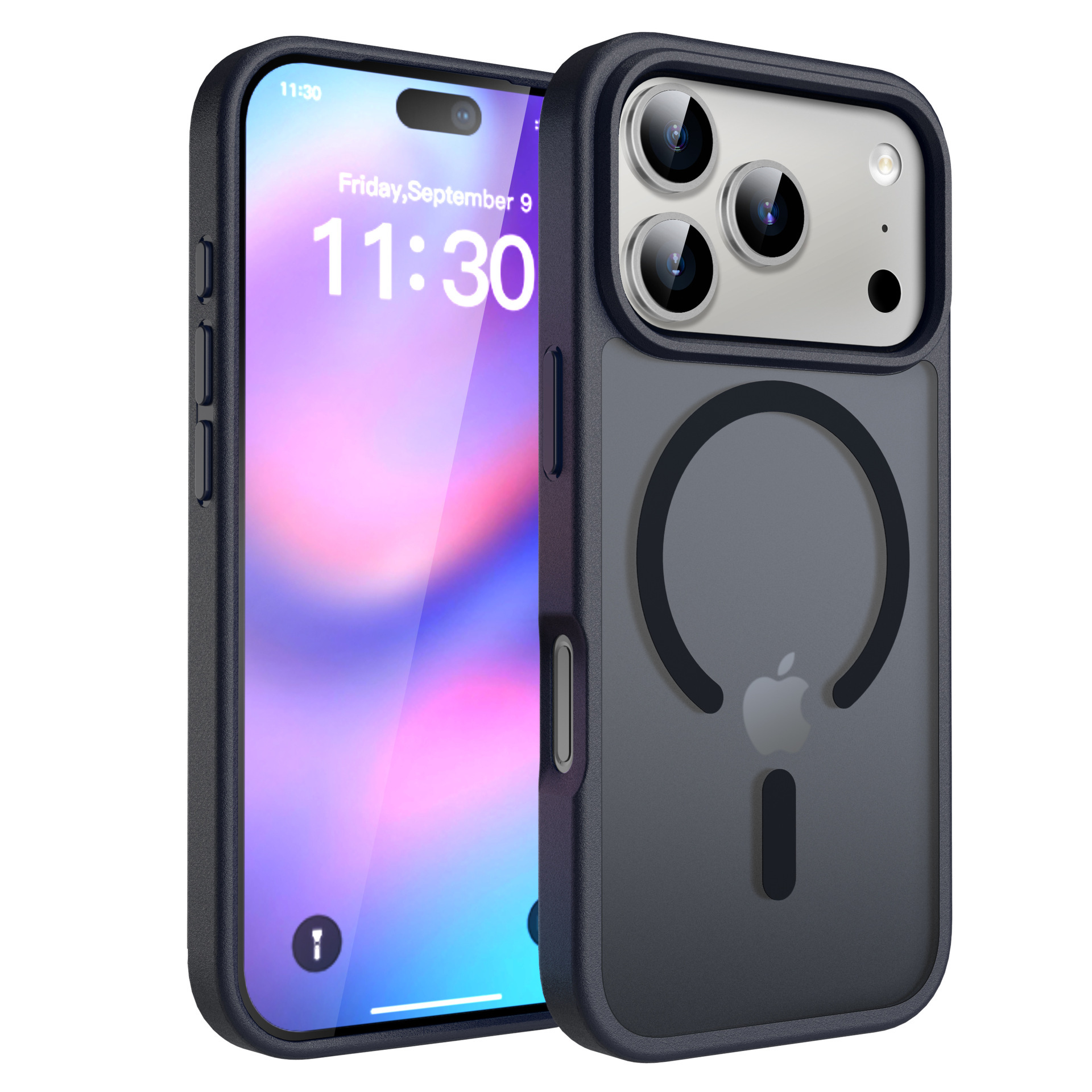 Transparente Magsafe-hülle Für Iphone 17 Pro Max, Stoßfest Und Kratzfest, Schwarz