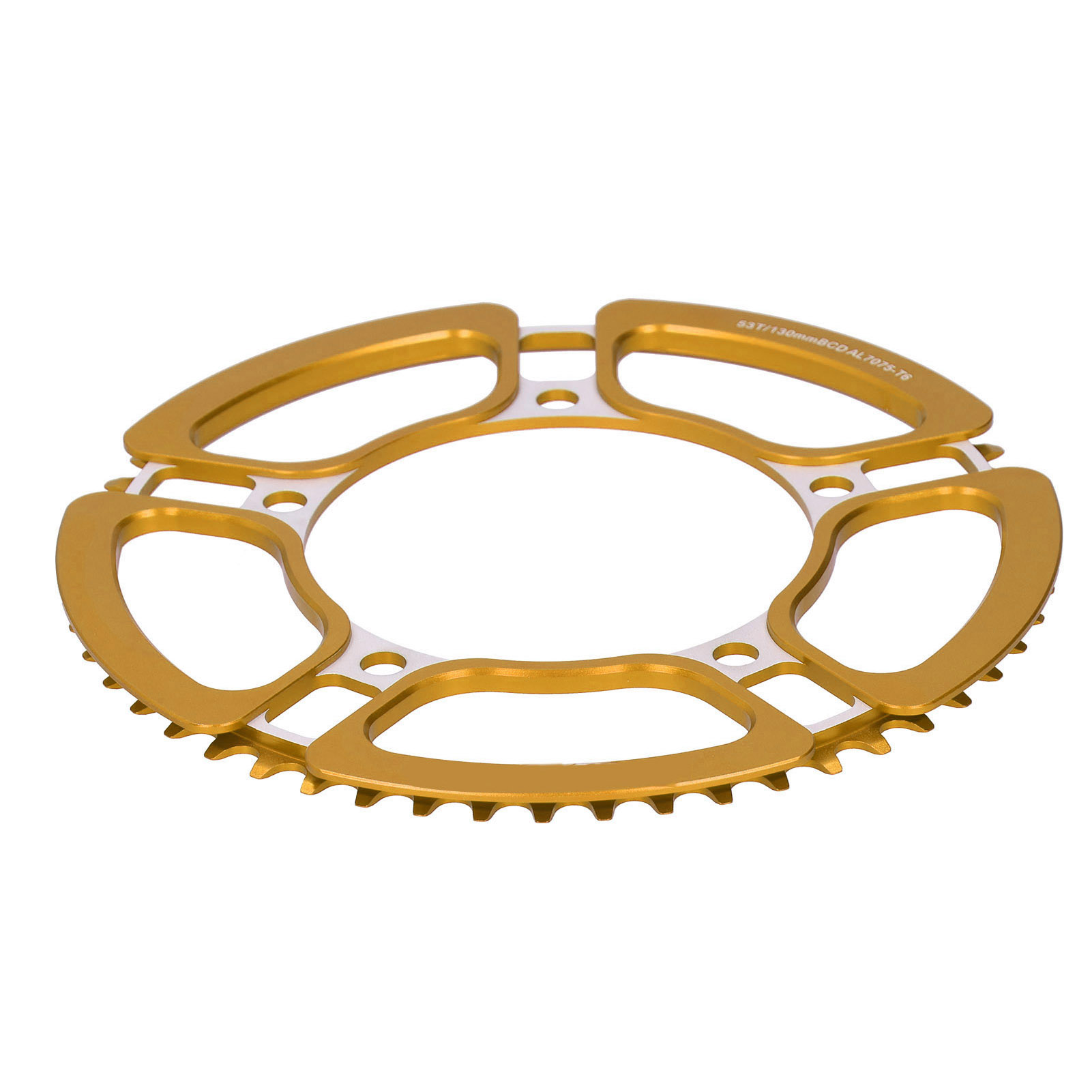 Meijun Singlespeed-fahrradkurbelgarnitur 130 Mm Lochkreis 53 Zähne, Hohlgold-umrüstzubehör