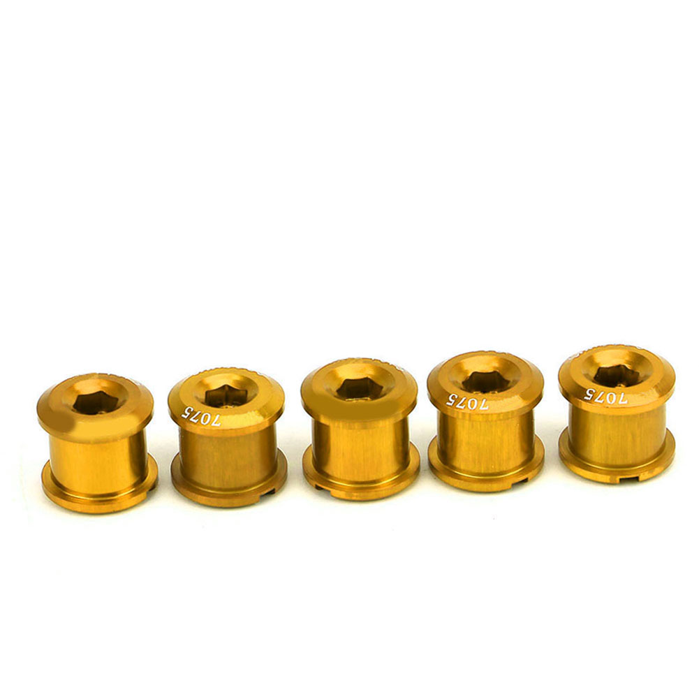 Stück Ultraleichte 7-mm-schrauben Aus Aluminiumlegierung Für Fahrrad-scheibenkettenblätter, Goldfarben