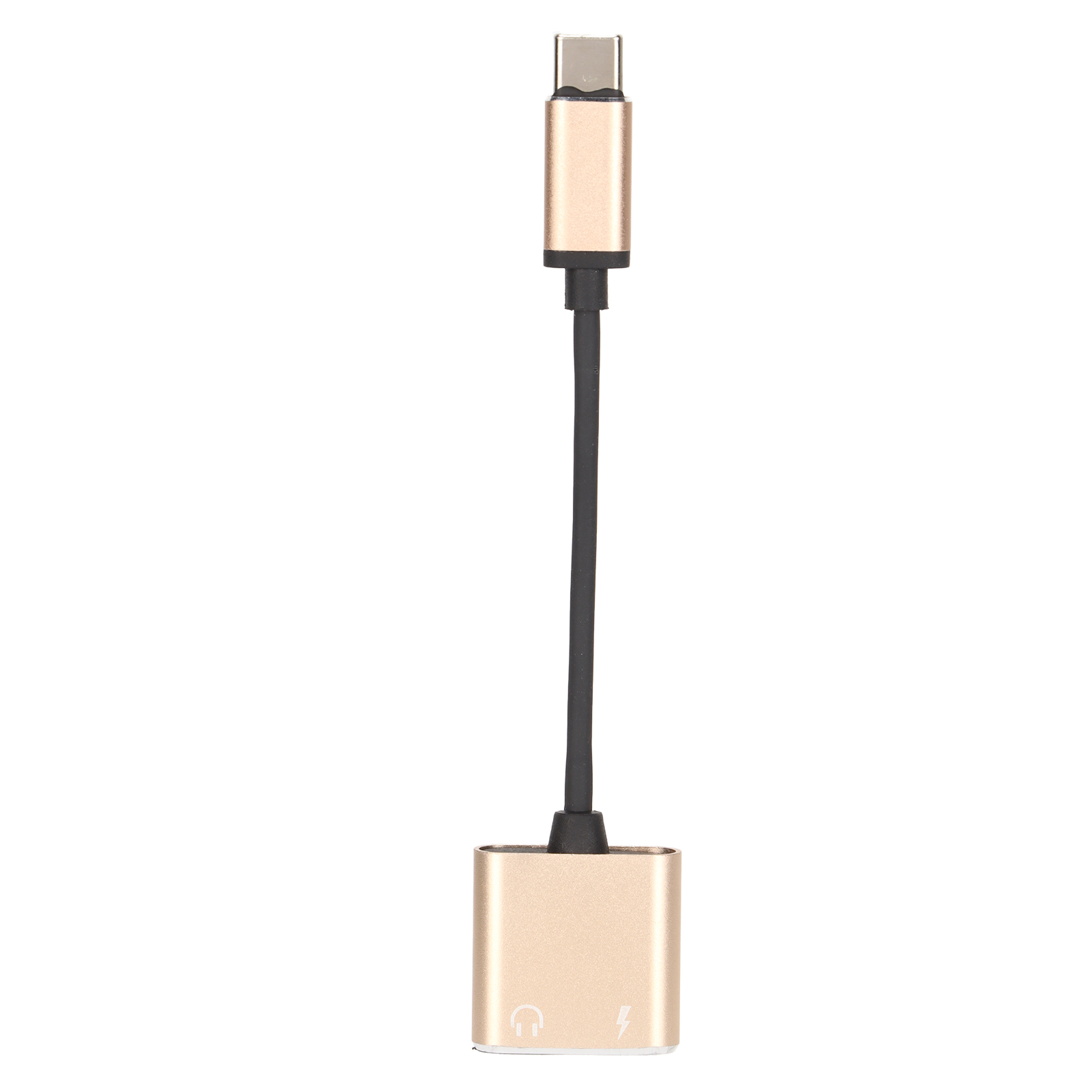 2-in-1 Usb-c-auf-3,5-mm-kopfhöreradapter Mit Ladeanschluss, Mini-audio-konverter (tragbar, Gold)