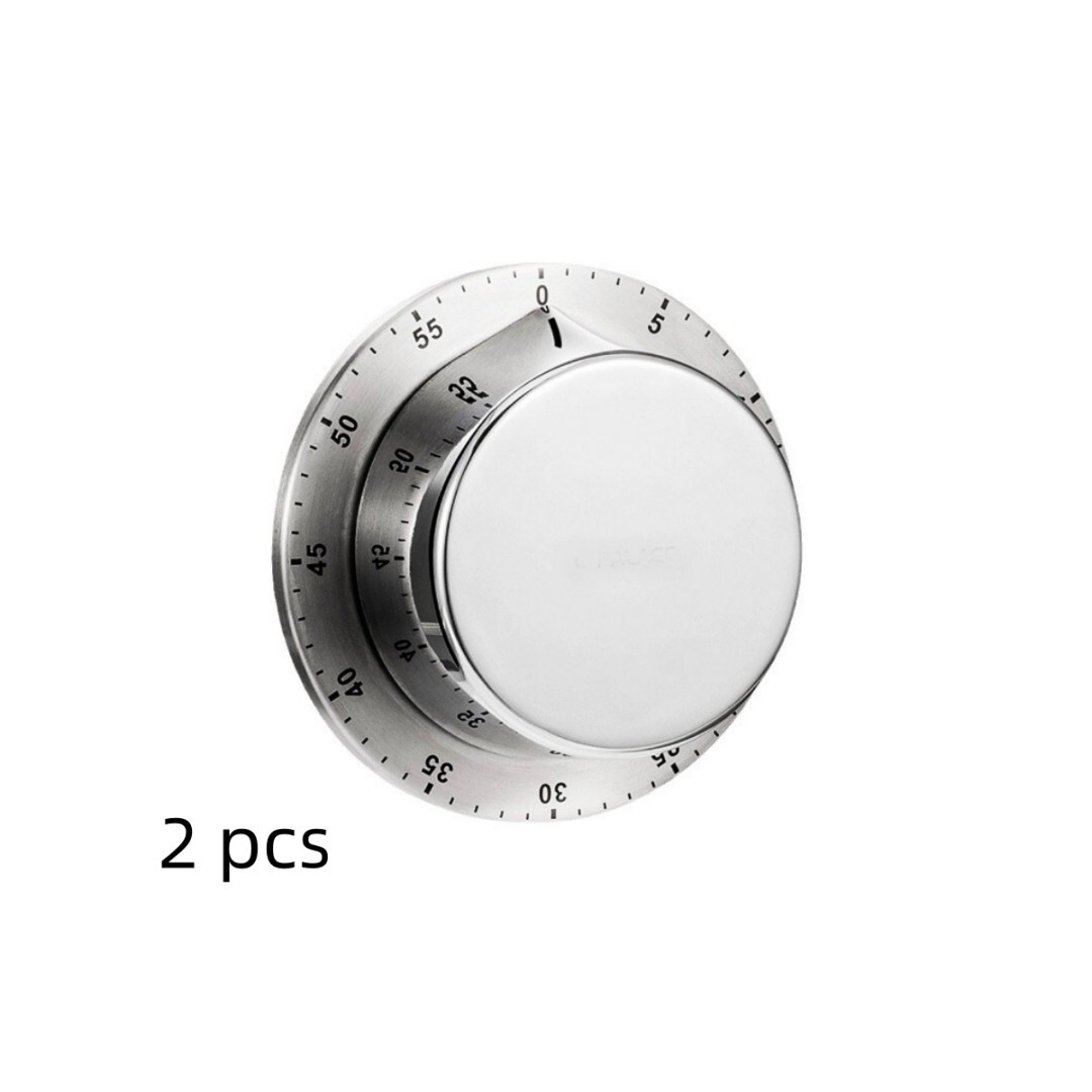 Magnetische Küchentimer Für Kühlschrank Oder Mikrowelle, 70 Db Akustischer Mechanischer Alarm, Präziser Countdown-timer (silber + Schwarz)