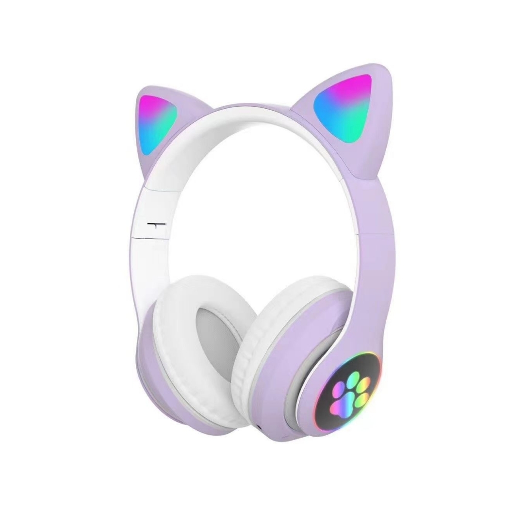 Kabellose Bluetooth-kopfhörer Für Kinder Mit Mikrofon, Katzenohr-kopfhörer Für Mädchen Und Jungen In Der Schule (lila)