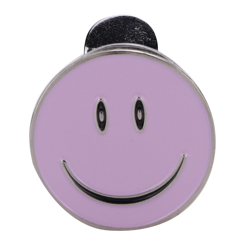 Magnetischer Golfkappenclip Mit Ballmarker Und Lächelndem Gesicht, Lila