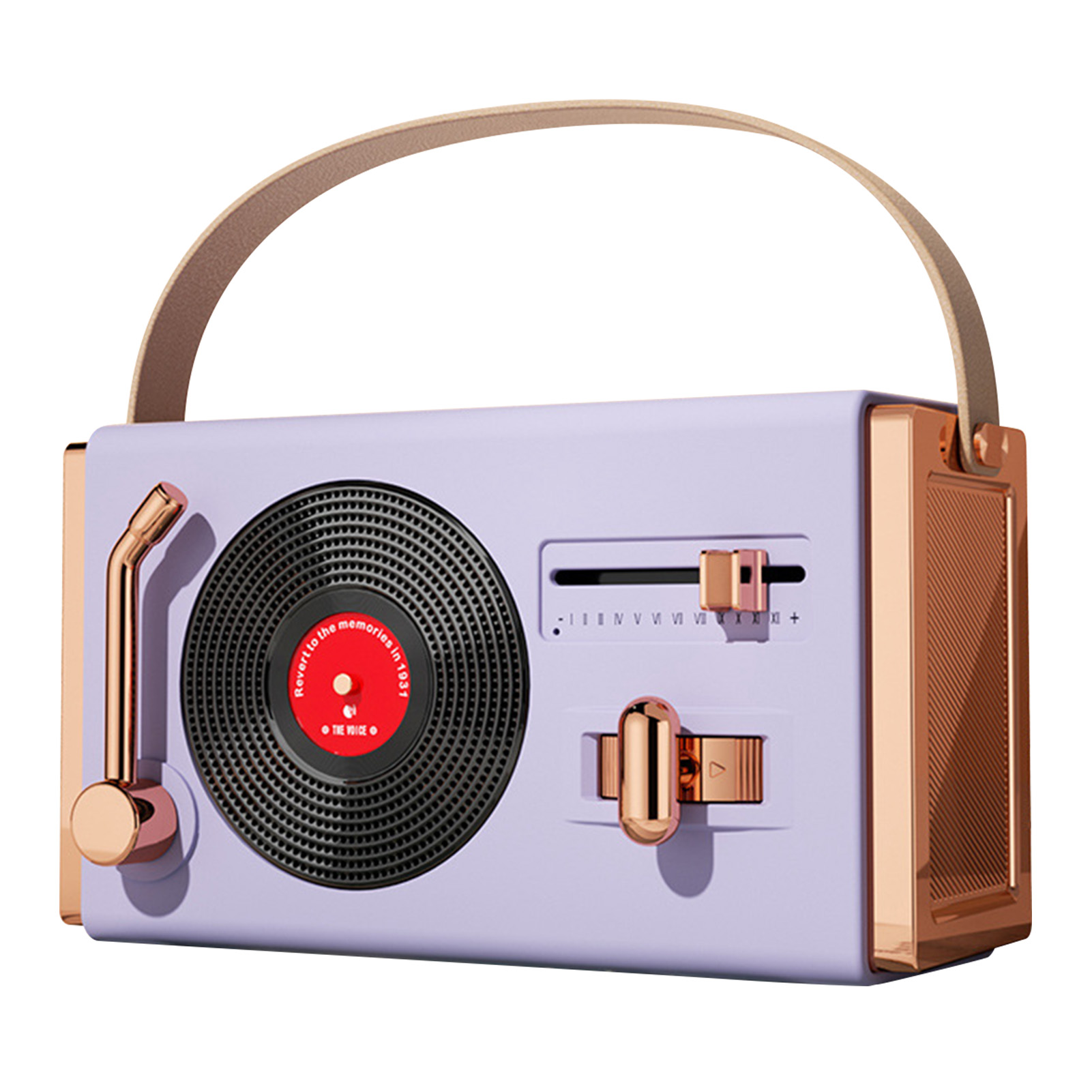 Tragbarer Retro-bluetooth-lautsprecher, Hohe Klangqualität, Usb-anschluss, Dekoratives Design Für Wohnzimmer Und Büro, Lila