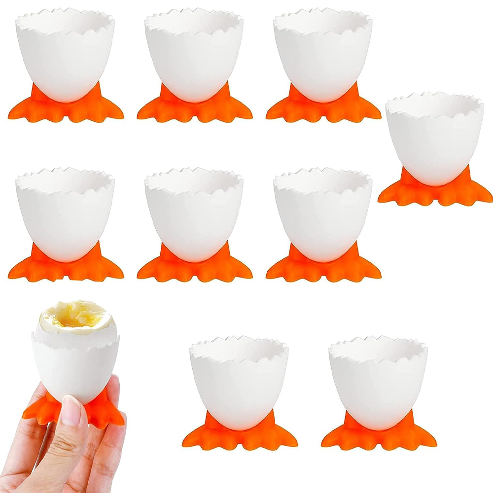 Eiförmige Designer-eierbecher Für Gekochte Eier - Ideal Für Frühstück Und Brunch (weiß)