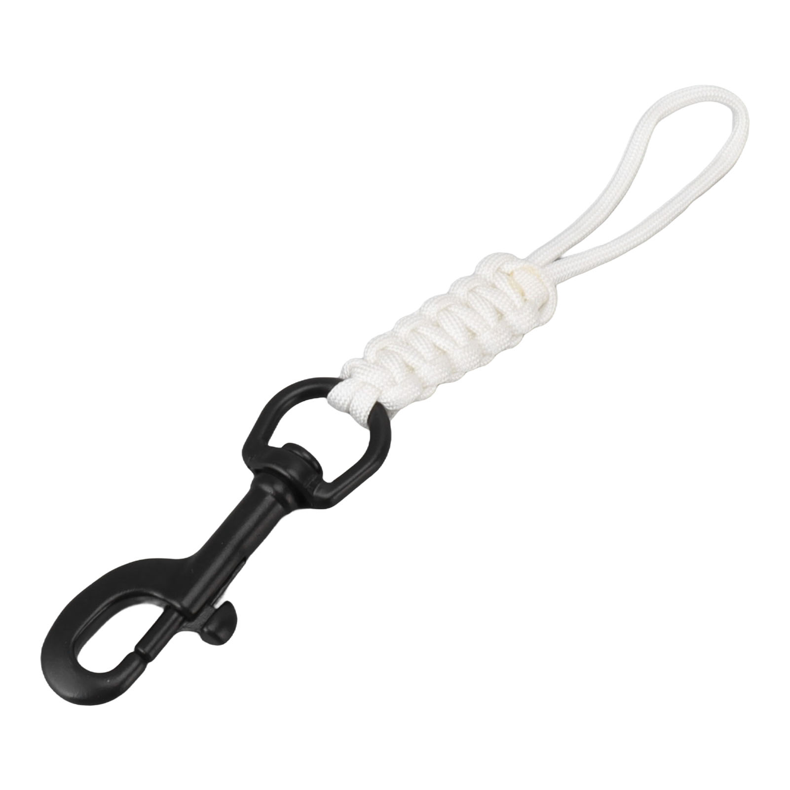 Handgewebtes Taucher-lanyard, Anti-verlust-gurt Mit Edelstahl-karabiner Für Sicherheit Unter Wasser, Farbe: Weiß.