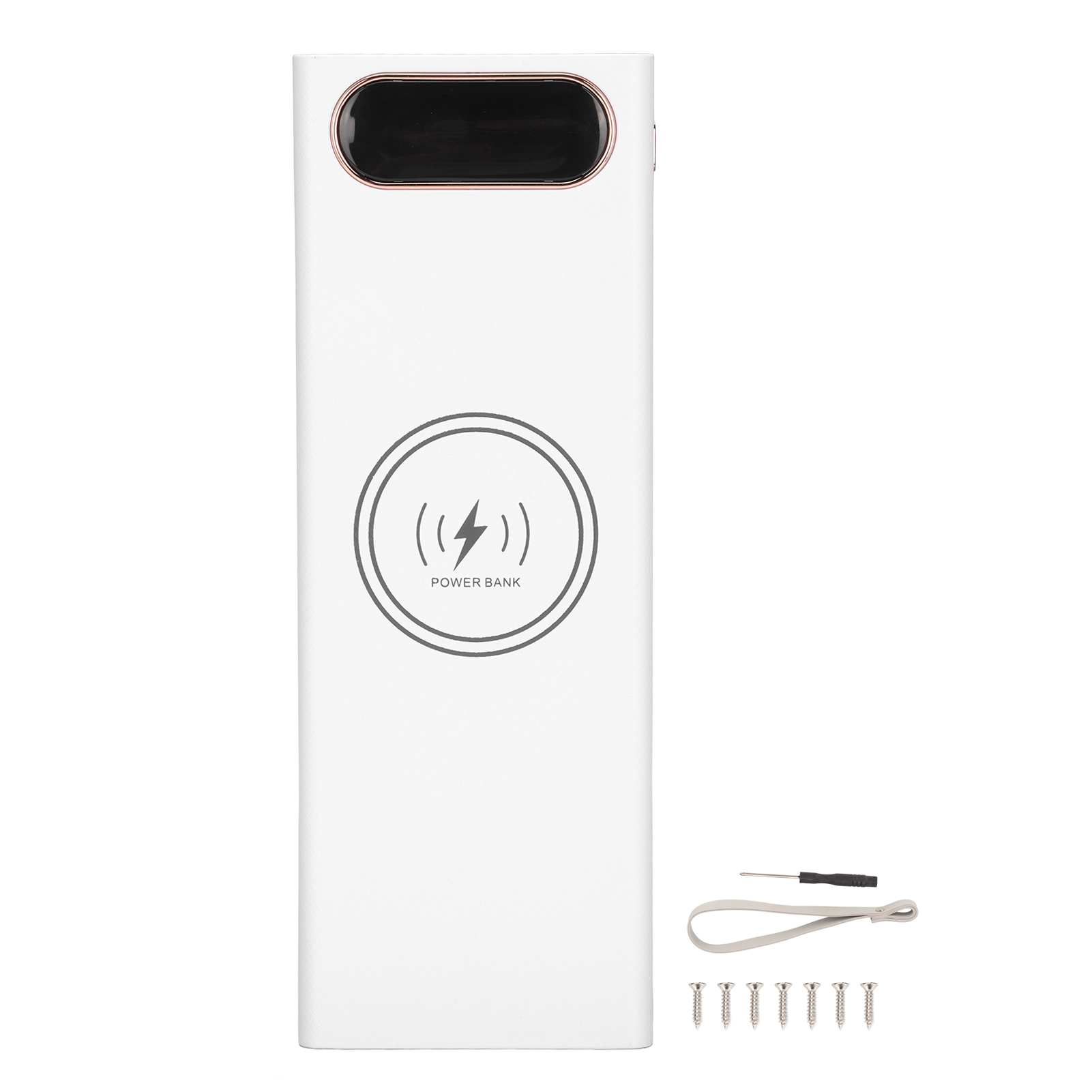 Diy-batteriegehäuse L20 Qc 22,5w+15w Kabelloses Laden Für 20x18650-akkus - Tragbare Powerbank (weiß)