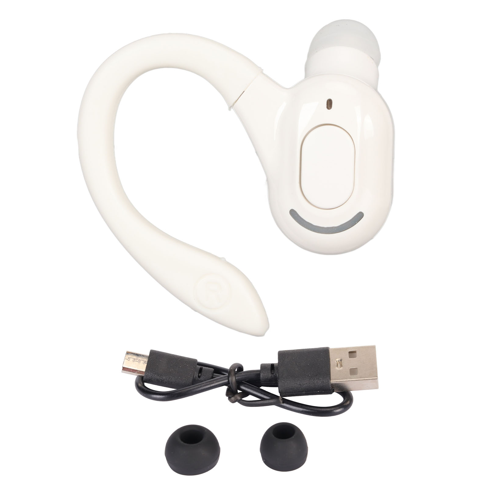 Bluetooth 5.2 Mono-kopfhörer, Weiß – Hifi-stereo-sound, Hd-geräuschunterdrückung, Klare Anrufe, Ipx4 Wasserdicht