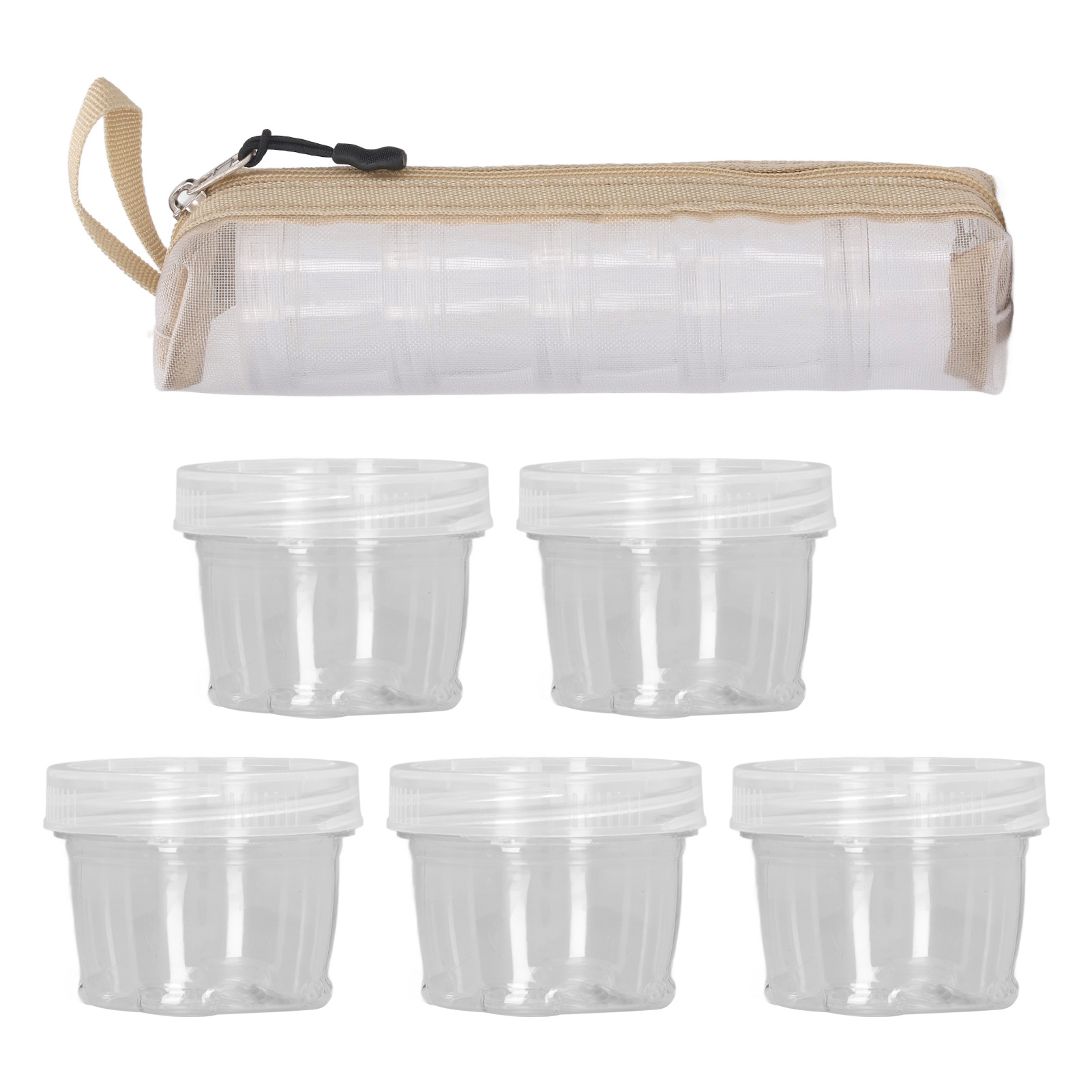 5-teiliges Pet-gewürzset In Lebensmittelqualität Für Camping, Tragbarer, Transparenter Behälter Für Gewürze Und Gewürze, Ideal Für Grillabende Und Picknicks Im Freien, 40 Ml, Weiß