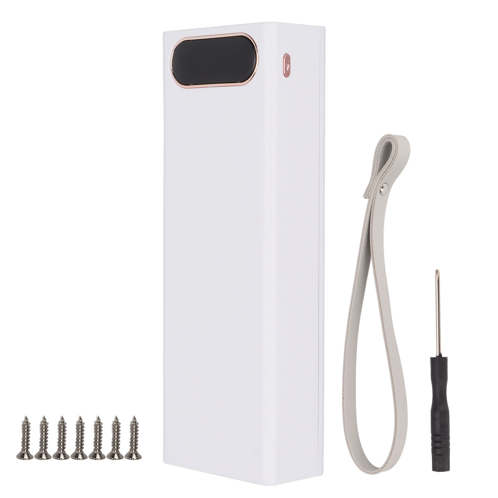 Abnehmbares Gehäuse Für 22,5-w-schnelllade-powerbank Mit Lcd-display – Gehäuse Für 20 X 18650-akkus – Weiß