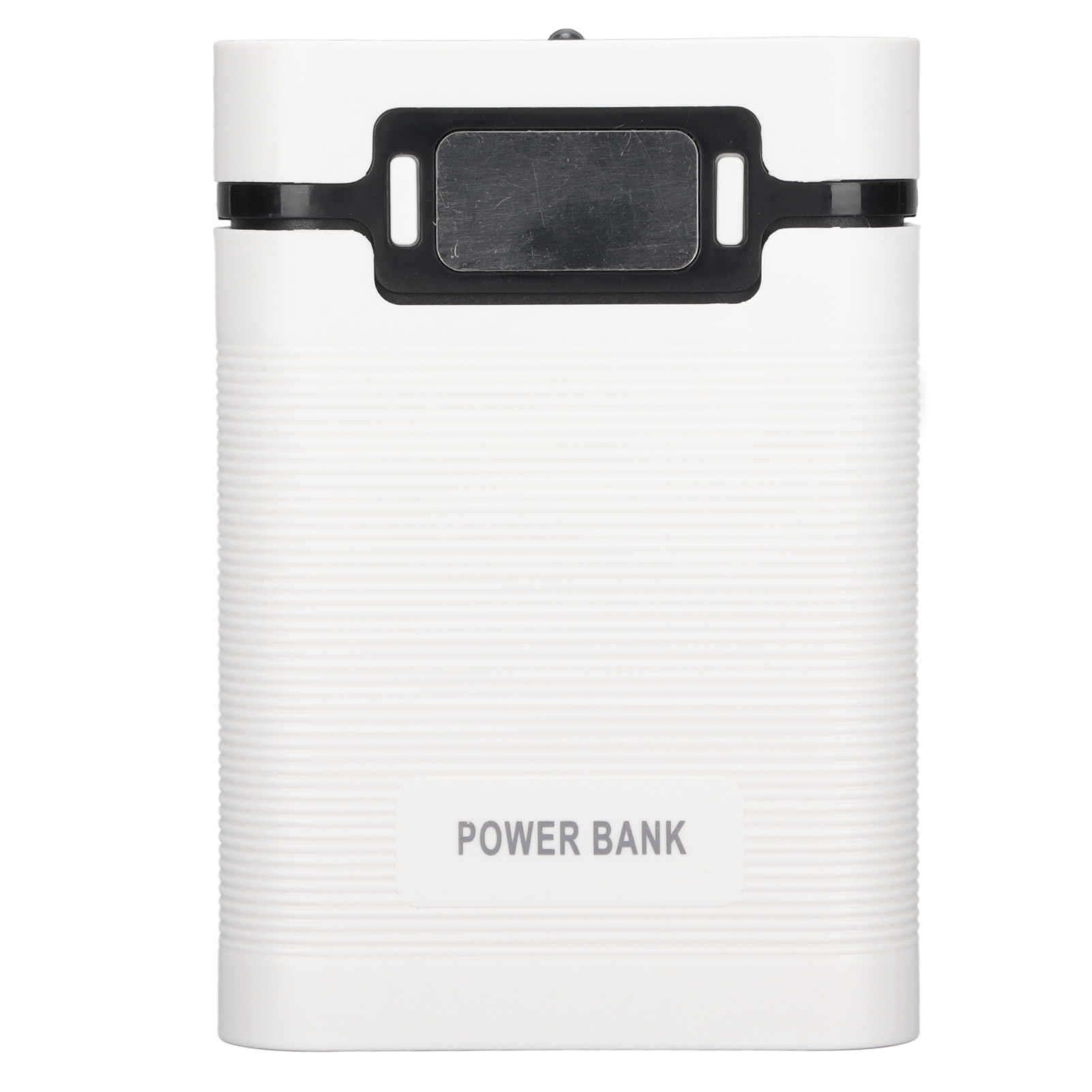 18650 Lcd-powerbank-ladegerät-gehäuse – 4 Akkus, Dual-funktion-micro-usb-ladeanschluss, Tragbare Stromversorgung Zum Selberbauen, Weiß