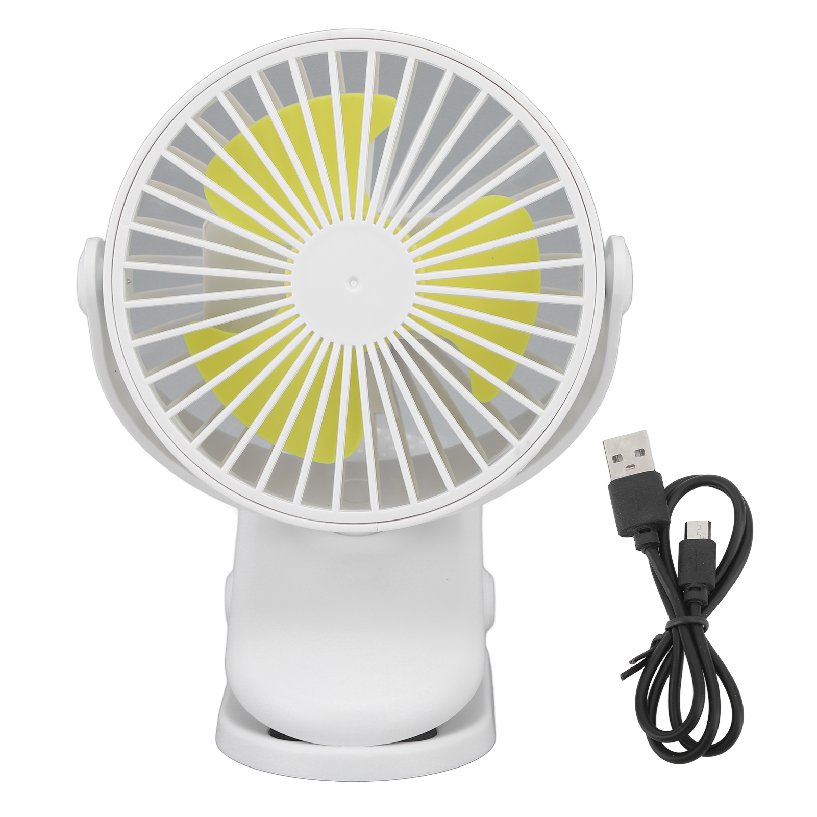 Wiederaufladbarer Usb-taschenventilator Mit Verstellbarem Clip Für Kinderwagen, Zuhause, Reisen Und Camping – Weiß