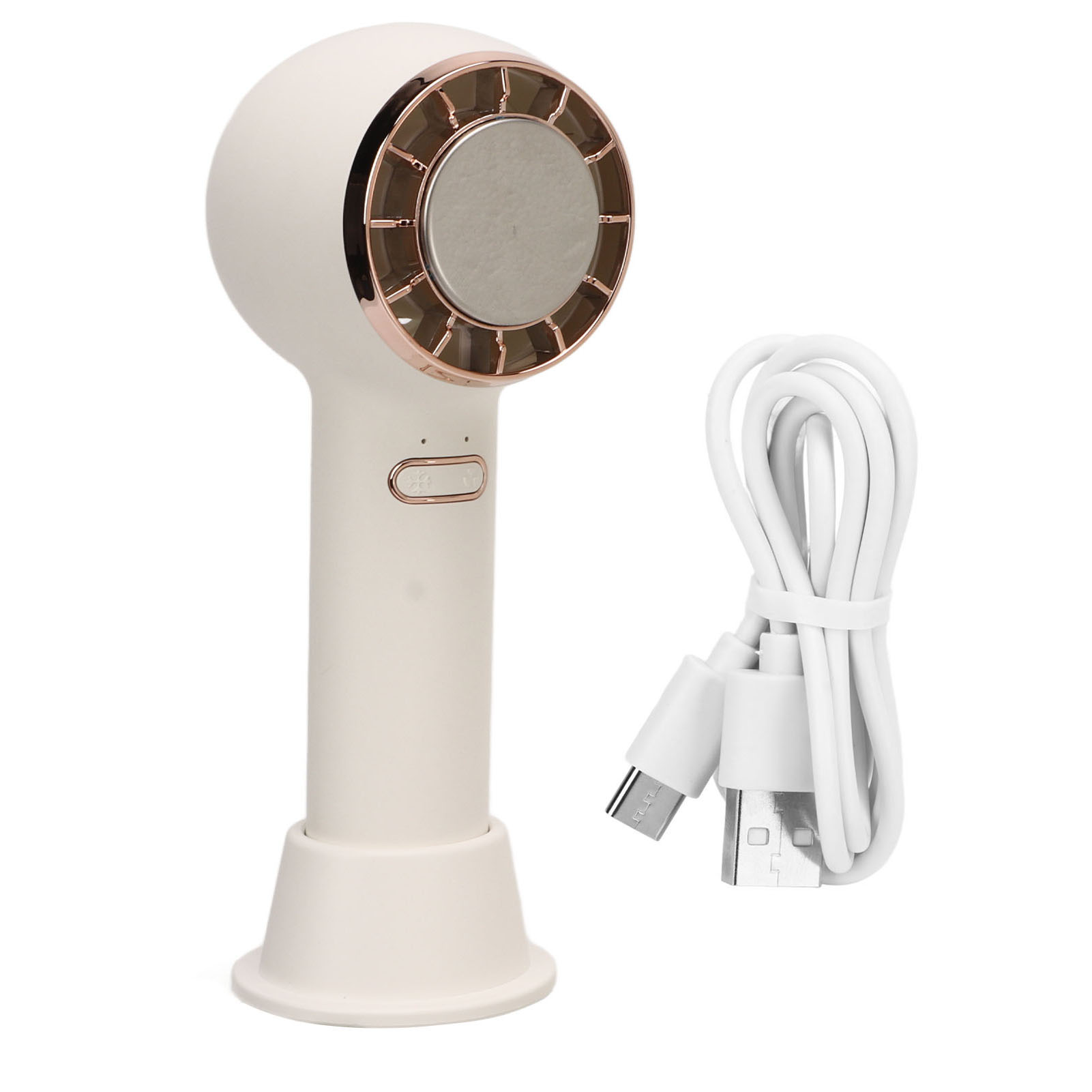 Usb-wiederaufladbarer Mini-taschenventilator Mit Kühlplatte Für Wimpern-make-up, Kinder Und Frauen – Weiß