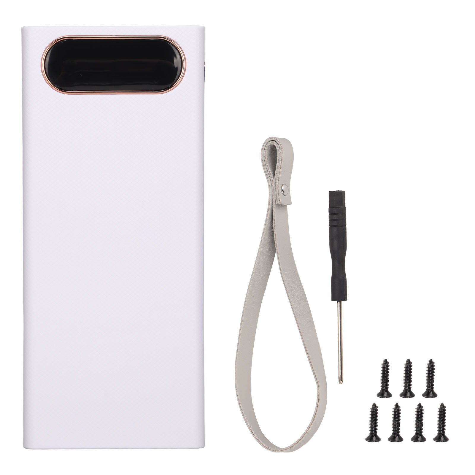 Selbstbau-akkugehäuse Für 16 X 18650-akkus Mit Lcd-bildschirm, 2 Usb-anschlüssen Und Usb-c-eingang – Weiß