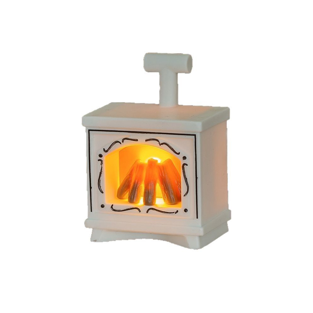 Miniatur-led-kamin Mit Beleuchtung, Dekorative Laterne, Künstliches Feuer, Flammenlose Beleuchtung Für Den Innen- Und Außenbereich (weiß)