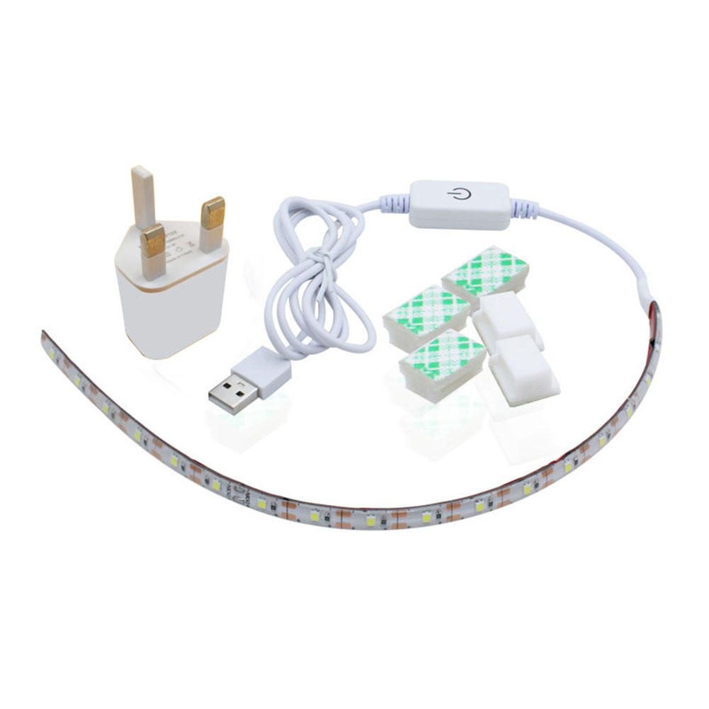30 Cm Led-streifen, 5 V, 6500 K, Kaltweiß, Mit 110–240 V Us-stecker