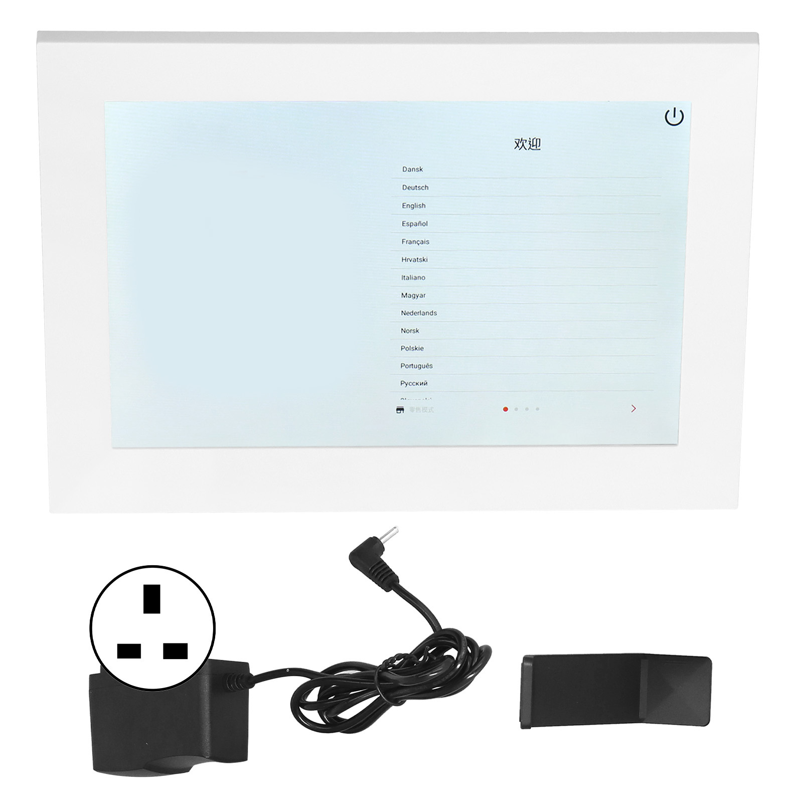 10,1-zoll-digitalfotorahmen Mit Touchscreen, Wlan, Elektronischem Album, Weiß, 110–240 V (uk-stecker)