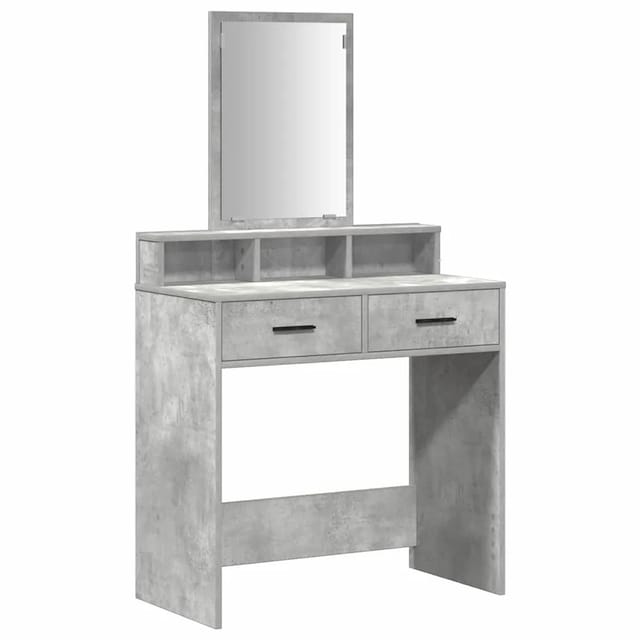 vidaXL Schminktisch mit Regal Betongrau 79 x 41 x 140 cm Holzwerkstoff 865139