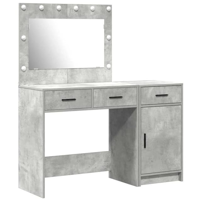 vidaXL Schminktisch mit Tür 2-Tlg Grau 40 x 41 x 75 cm Holzwerkstoff 3334230