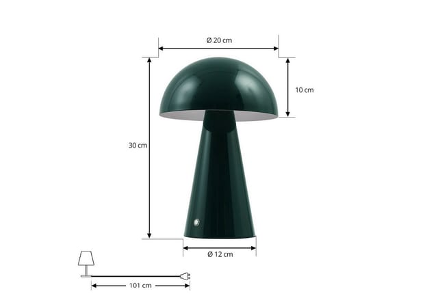 Lindby LED Tischlampe Nevijo 10030087mit USB Anschluss Dimmbar Modern in Grün aus Metall 1-flammig Wohnzimmerleuchte