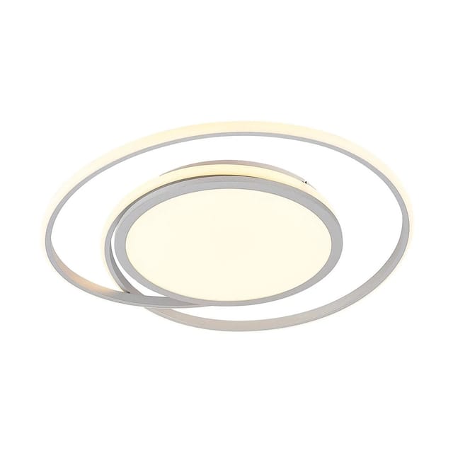 Lucande LED Deckenleuchte Noud 9956107 Dimmbar mit Leselampe Modern in Alu aus Metall 1-flammig Schlafzimmerleuchte