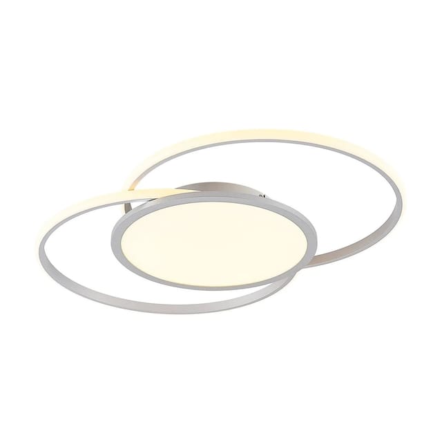 Lucande LED Deckenleuchte Senne 9956105 Dimmbar mit Leselampe Modern in Alu aus Metall 1-flammig Schlafzimmerleuchte