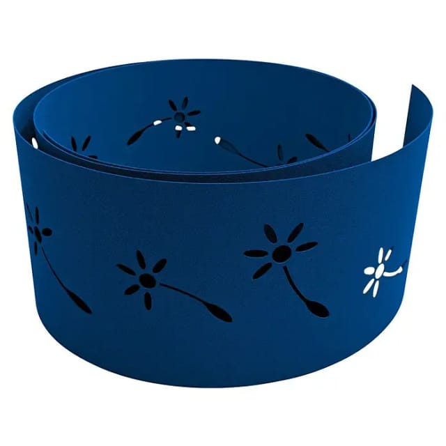 zaunzu Sichtschutz Premium Dekor Pusteblume Lasermuster Enzianblau 2,55m