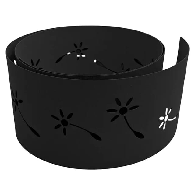 zaunzu Sichtschutz Premium Dekor Pusteblume Lasermuster Schwarz 2,55m