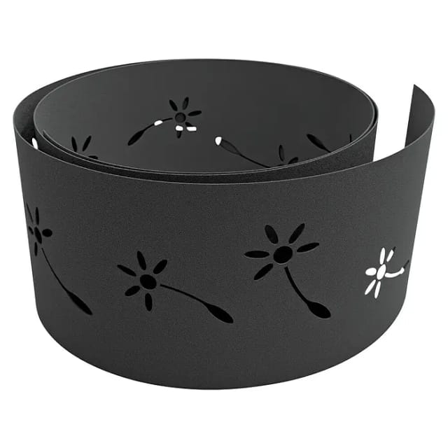 zaunzu Sichtschutz Premium Dekor Pusteblume Lasermuster Anthrazit 2,55m