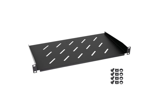 HMF 65499 Fachboden für Serverschrank 19 Zoll 1 HE 250mm Schwarz