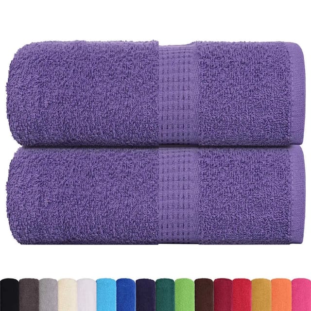 vidaXL Gästetücher 2 Stk Lila 30x50 cm 360 g/m² 100% Baumwolle 136875