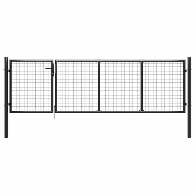 vidaXL Gartentor Stahl 350 x 75 cm Anthrazit 144322
