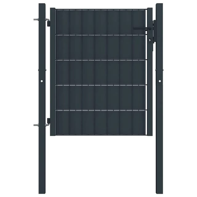vidaXL Zauntor PVC und Stahl 100x81 cm Anthrazit 145232