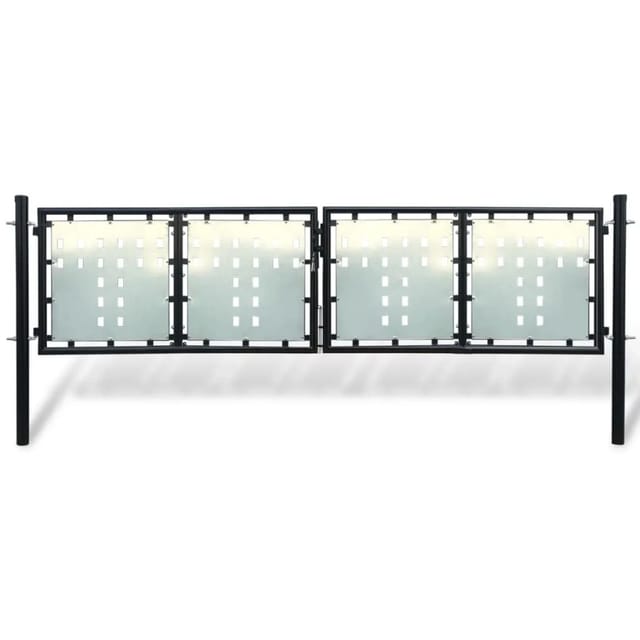 vidaXL Zauntor Einzeltor Schwarz 300x125 cm 141690